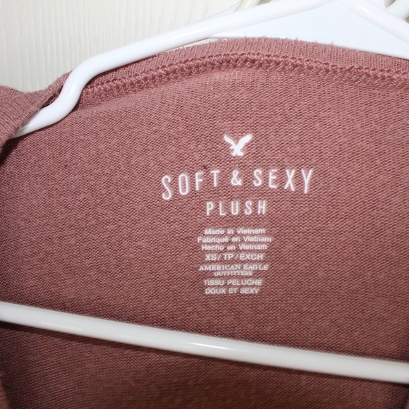 American Eagle Soft & Sexy Plush Oversize Pastel Color Long Sleeve Top -Size XS - Picture 5 of 6